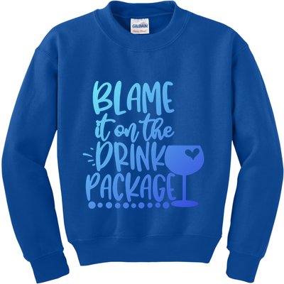 Blame It On The Package Cruise Alcohol Wine Lover Gift Kids Sweatshirt