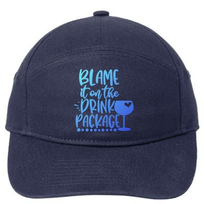 Blame It On The Package Cruise Alcohol Wine Lover Gift 7-Panel Snapback Hat