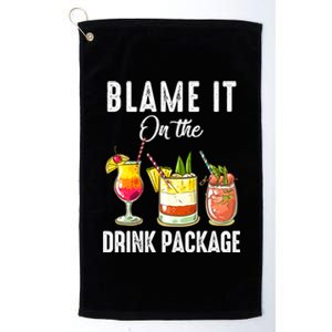 Blame It On The Package Funny Cruise Cruising Cruiser Gift Platinum Collection Golf Towel