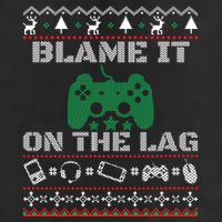 Blame It On The Lag Christmas Funny Video Gamer Ugly Meaningful Gift 7 Panel Mesh Trucker Snapback Hat