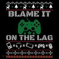 Blame It On The Lag Christmas Funny Video Gamer Ugly Meaningful Gift Flexfit Unipanel Trucker Cap