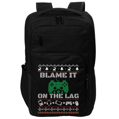 Blame It On The Lag Christmas Funny Video Gamer Ugly Meaningful Gift Impact Tech Backpack