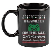 Blame It On The Lag Christmas Funny Video Gamer Ugly Meaningful Gift 11oz C Handle Ceramic Mug