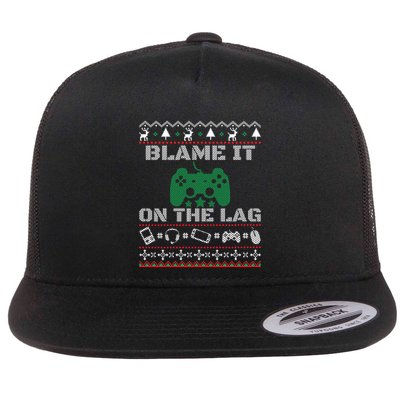 Blame It On The Lag Christmas Funny Video Gamer Ugly Meaningful Gift Flatbill Hat