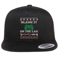 Blame It On The Lag Christmas Funny Video Gamer Ugly Meaningful Gift Flatbill Hat