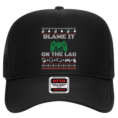 Blame It On The Lag Christmas Funny Video Gamer Ugly Meaningful Gift Trucker Hat
