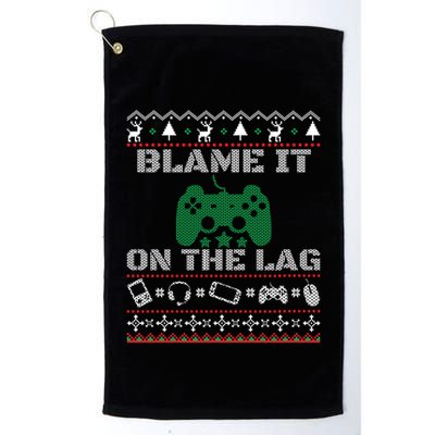 Blame It On The Lag Christmas Funny Video Gamer Ugly Meaningful Gift Golf Towel