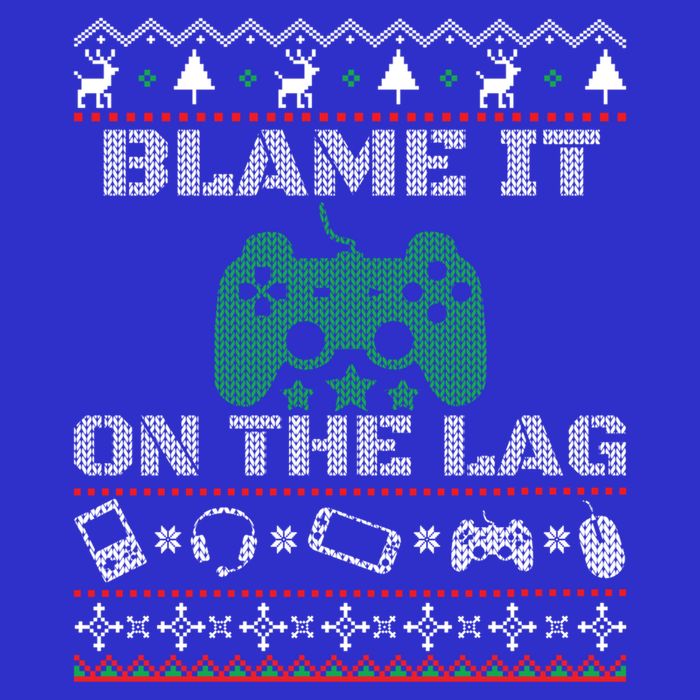 Blame It On The Lag Christmas Funny Video Gamer Ugly Meaningful Gift T-Shirt