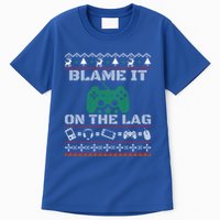 Blame It On The Lag Christmas Funny Video Gamer Ugly Meaningful Gift Tall T-Shirt