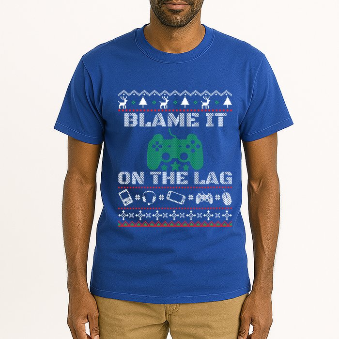 Blame It On The Lag Christmas Funny Video Gamer Ugly Meaningful Gift Tall T-Shirt