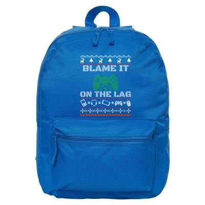 Blame It On The Lag Christmas Funny Video Gamer Ugly Meaningful Gift 16 in Basic Backpack