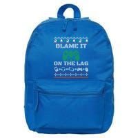 Blame It On The Lag Christmas Funny Video Gamer Ugly Meaningful Gift 16 in Basic Backpack