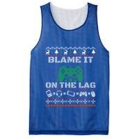 Blame It On The Lag Christmas Funny Video Gamer Ugly Meaningful Gift Mesh Reversible Basketball Jersey Tank