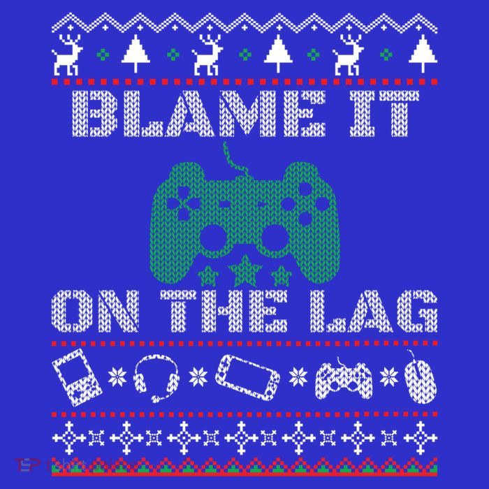 Blame It On The Lag Christmas Funny Video Gamer Ugly Meaningful Gift Mesh Reversible Basketball Jersey Tank