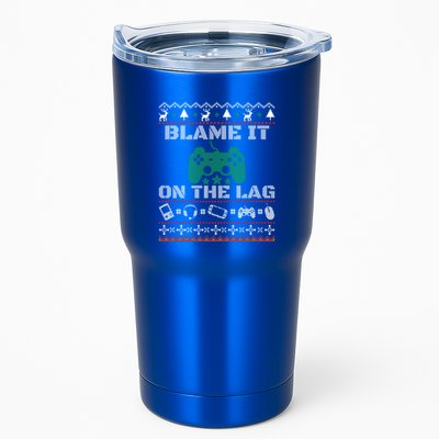 Blame It On The Lag Christmas Funny Video Gamer Ugly Meaningful Gift Tumbler