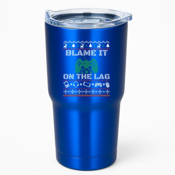 Blame It On The Lag Christmas Funny Video Gamer Ugly Meaningful Gift Tumbler