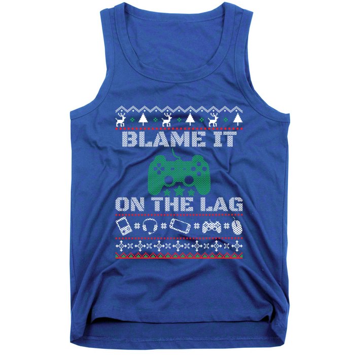 Blame It On The Lag Christmas Funny Video Gamer Ugly Meaningful Gift Tank Top