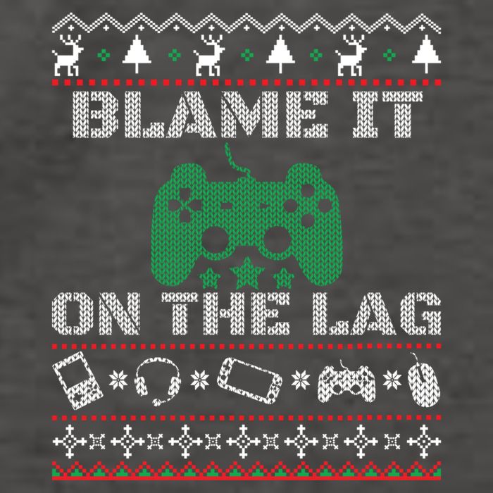 Blame It On The Lag Christmas Funny Video Gamer Ugly Meaningful Gift Vector Backpack
