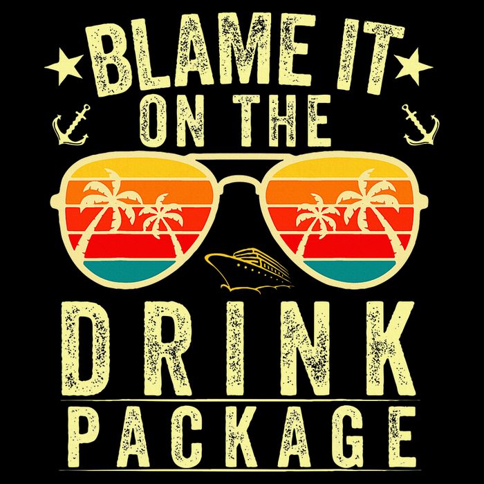 Blame It On The Cruise Package Cruise Cruising Matching Flat Bill Trucker Hat