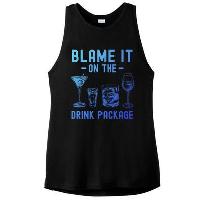 Blame It On The Package Funny Funny Cruise Vacation Gift Ladies PosiCharge Tri-Blend Wicking Tank