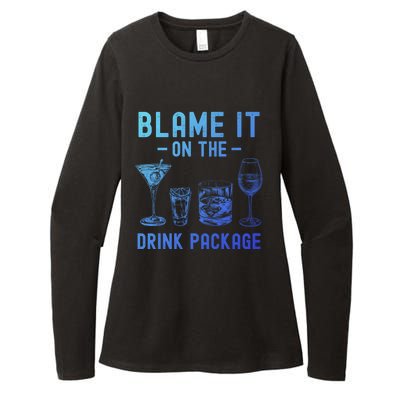 Blame It On The Package Funny Funny Cruise Vacation Gift Womens CVC Long Sleeve Shirt