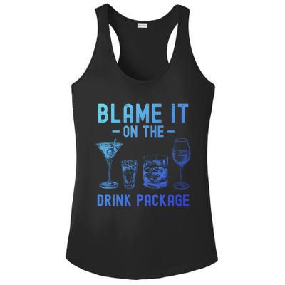 Blame It On The Package Funny Funny Cruise Vacation Gift Ladies PosiCharge Competitor Racerback Tank