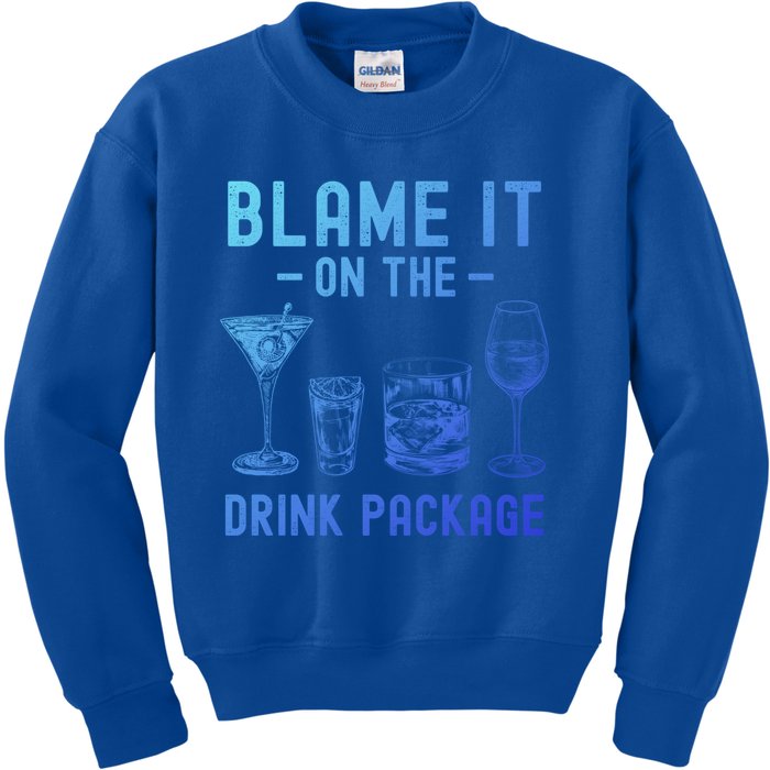 Blame It On The Package Funny Funny Cruise Vacation Gift Kids Sweatshirt