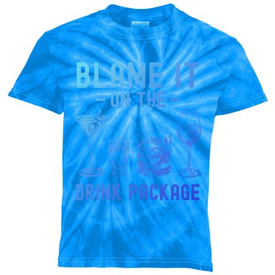 Blame It On The Package Funny Funny Cruise Vacation Gift Kids Tie-Dye T-Shirt