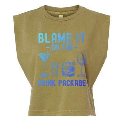 Blame It On The Package Funny Funny Cruise Vacation Gift Garment-Dyed Women's Muscle Tee