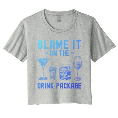 Blame It On The Package Funny Funny Cruise Vacation Gift Women's Crop Top Tee