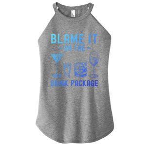 Blame It On The Package Funny Funny Cruise Vacation Gift Women's Perfect Tri Rocker Tank