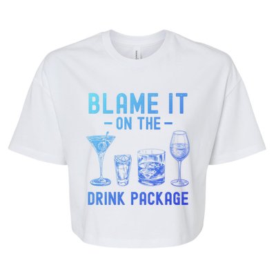 Blame It On The Package Funny Funny Cruise Vacation Gift Bella+Canvas Jersey Crop Tee