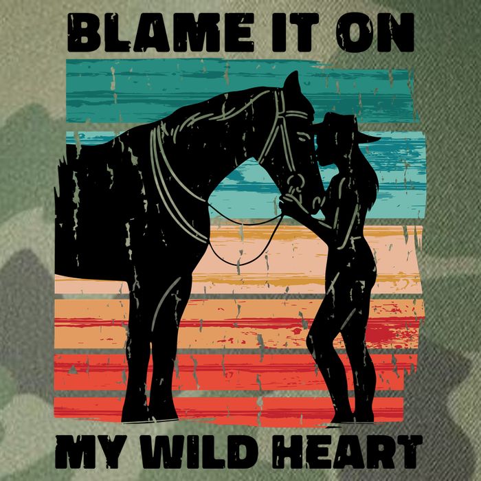 Blame It On My Wild Heart Horse Retro Legacy Tie Dye Trucker Hat