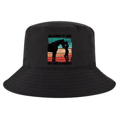 Blame It On My Wild Heart Horse Retro Cool Comfort Performance Bucket Hat