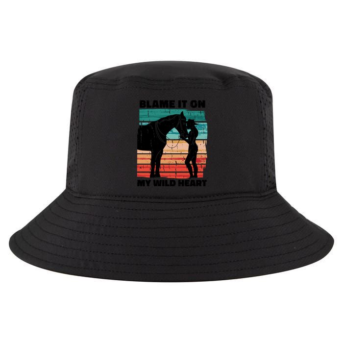 Blame It On My Wild Heart Horse Retro Cool Comfort Performance Bucket Hat