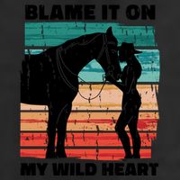 Blame It On My Wild Heart Horse Retro Cool Comfort Performance Bucket Hat
