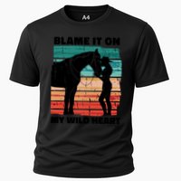 Blame It On My Wild Heart Horse Retro Performance Shirt