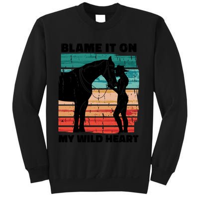 Blame It On My Wild Heart Horse Retro Sweatshirt