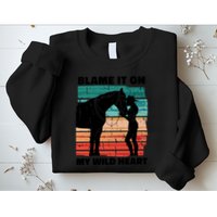 Blame It On My Wild Heart Horse Retro Sweatshirt