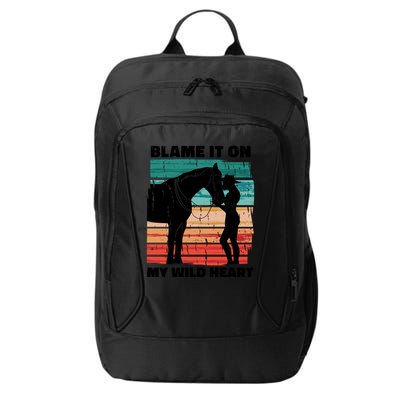 Blame It On My Wild Heart Horse Retro City Backpack