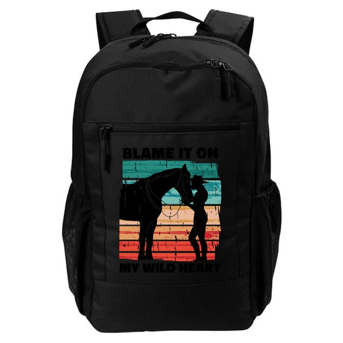 Blame It On My Wild Heart Horse Retro Backpack
