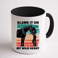 Blame It On My Wild Heart Horse Retro Mug