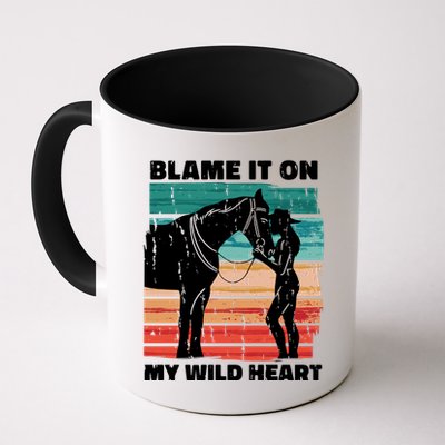Blame It On My Wild Heart Horse Retro Mug