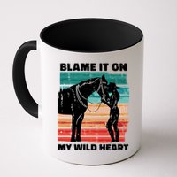 Blame It On My Wild Heart Horse Retro Mug