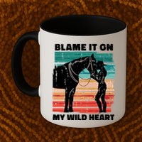 Blame It On My Wild Heart Horse Retro Mug
