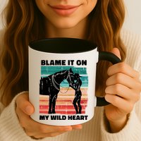 Blame It On My Wild Heart Horse Retro Mug