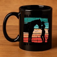 Blame It On My Wild Heart Horse Retro 11oz C Handle Ceramic Mug