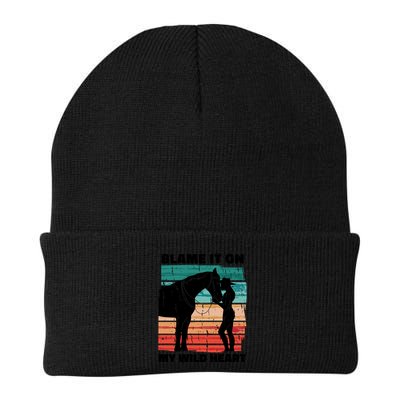 Blame It On My Wild Heart Horse Retro Knit Cap Winter Beanie