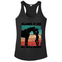 Blame It On My Wild Heart Horse Retro Ladies PosiCharge Competitor Racerback Tank
