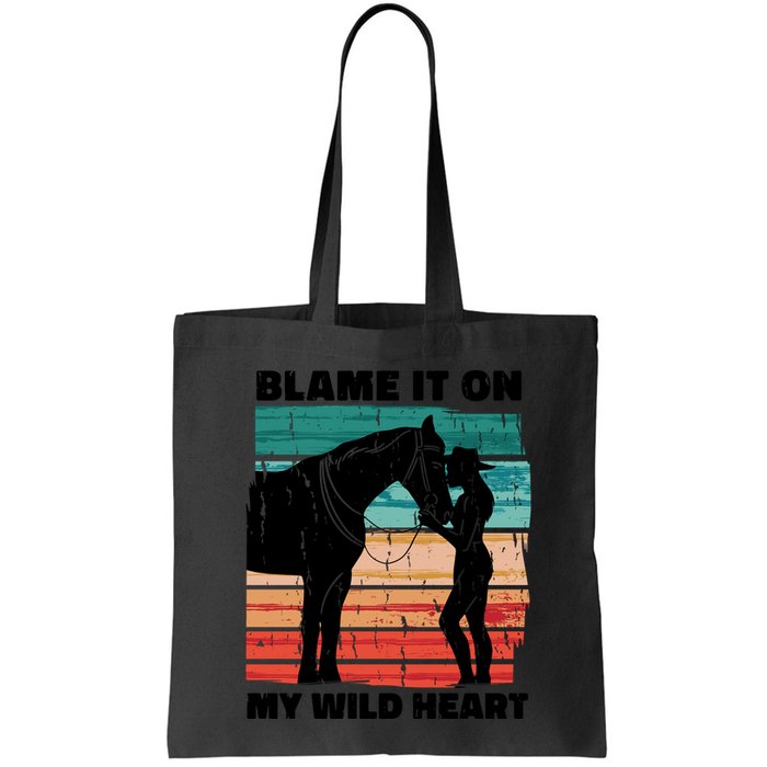 Blame It On My Wild Heart Horse Retro Bag